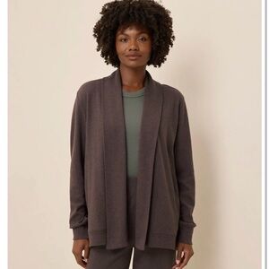 Pact Airplane Cardigan Chocolate Heather Small